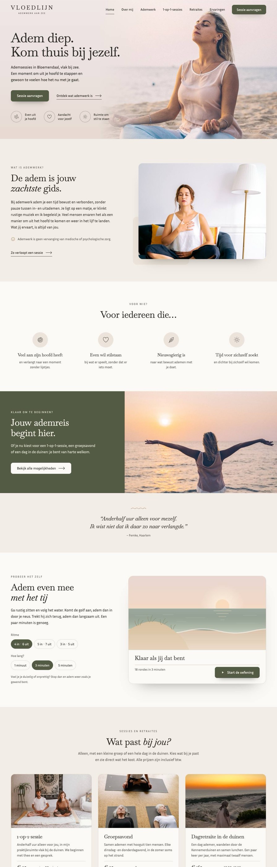 Homepage van Vloedlijn Ademwerk
