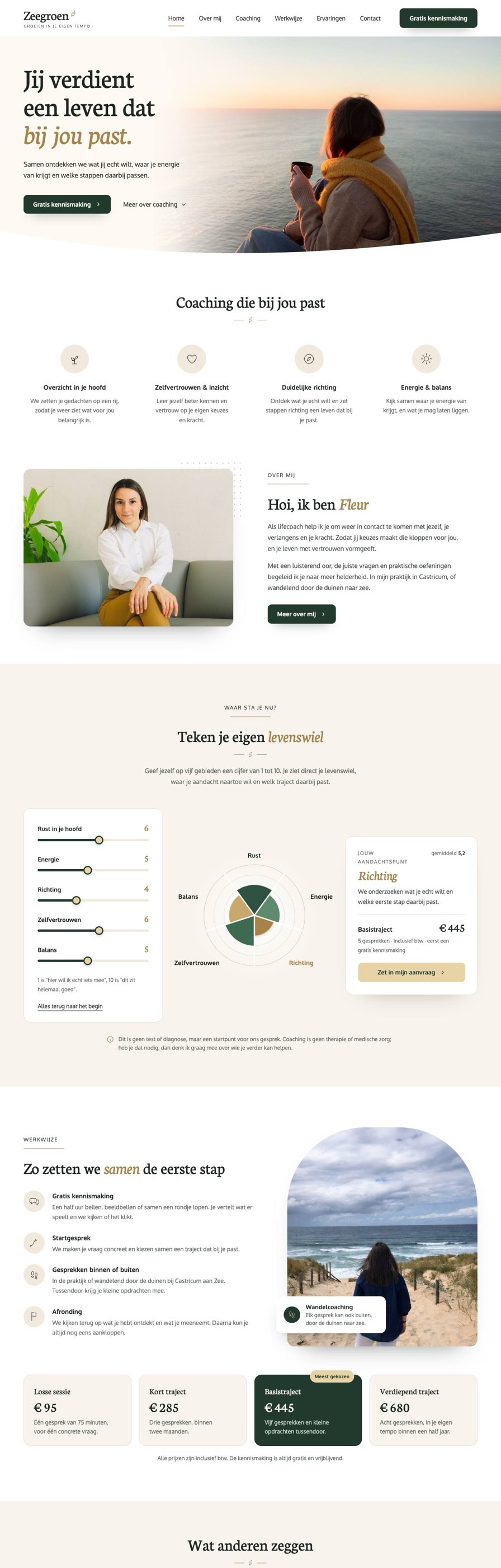 Homepage van Zeegroen Coaching