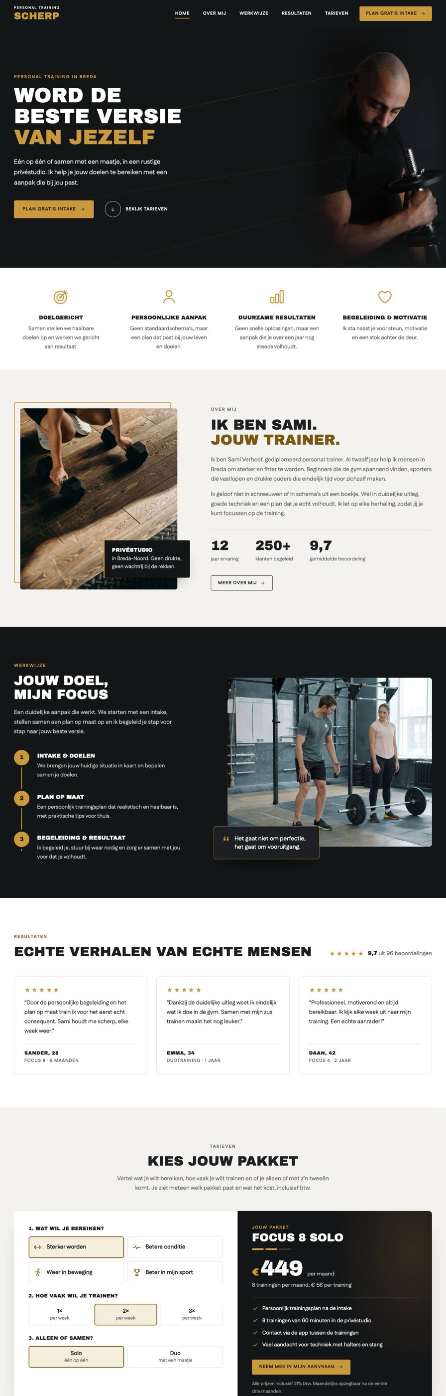 Homepage van Scherp Personal Training